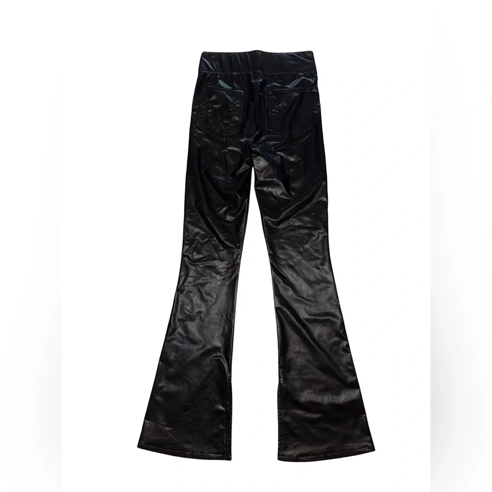 SMYM Nashville Faux Leather Pull On Flare Pants - Picture 5 of 7